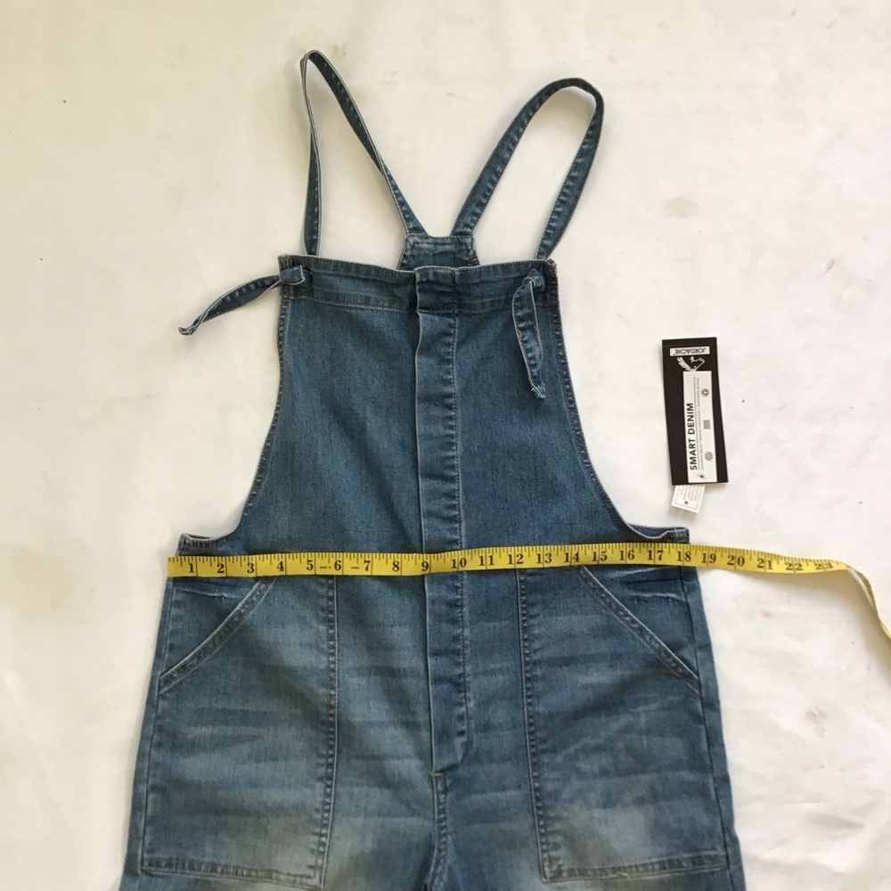 NWT- Jordache Women Vintage Blue Acid Wash Denim Y2K Farmhouse Jumper SZ S - Picture 6 of 9